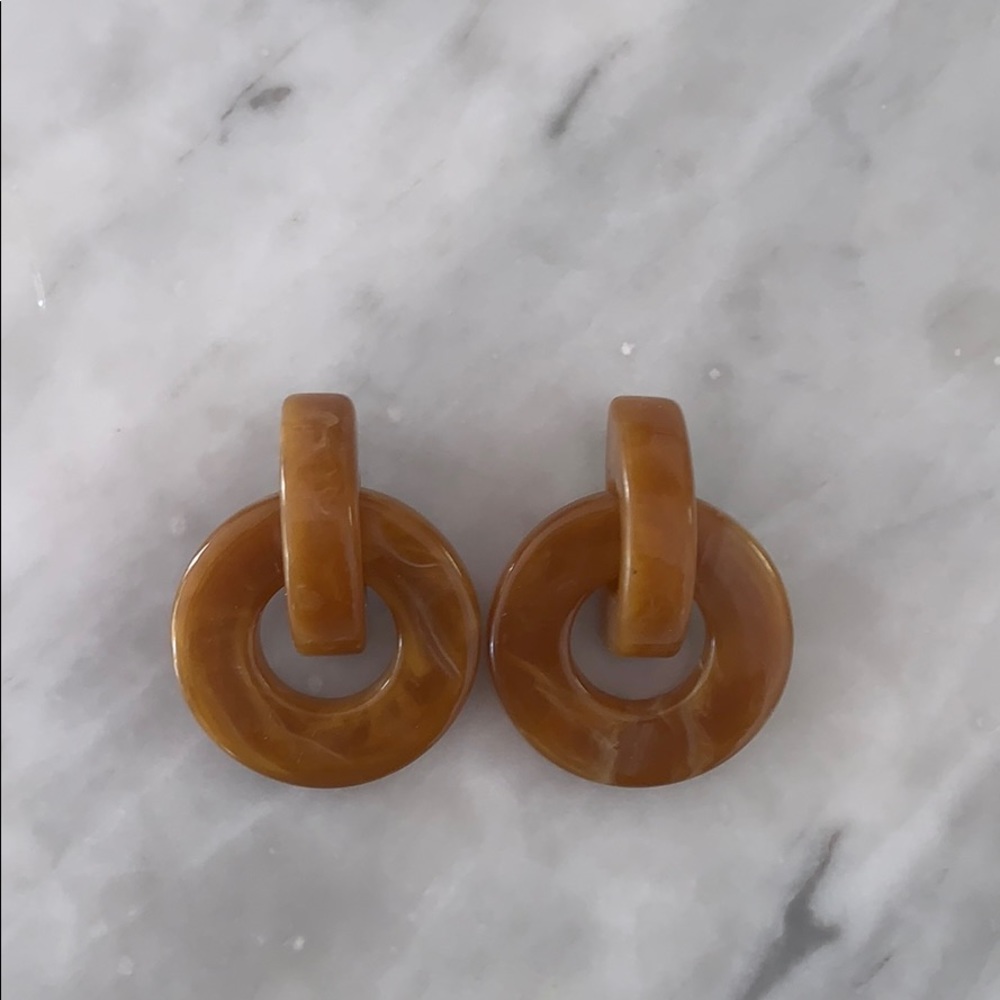 Marble light brown earrings